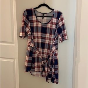 Piphany Short Sleeve Plaid Top